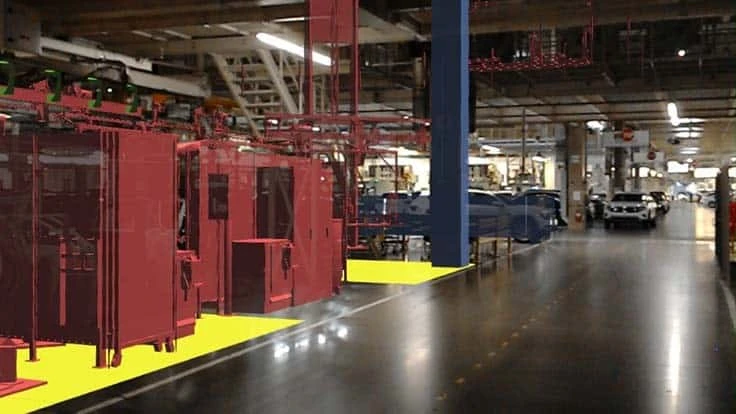 Engineers virtually place machines at Volkswagen's Chattanooga, Tennessee, plant to ensure they fit where planned.