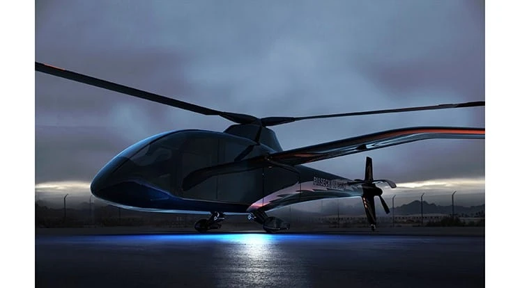 Rendering of the Piasecki PA-890 eVTOL Compound Helicopter, powered by the HyPoint turbo air-cooled hydrogen fuel cell system