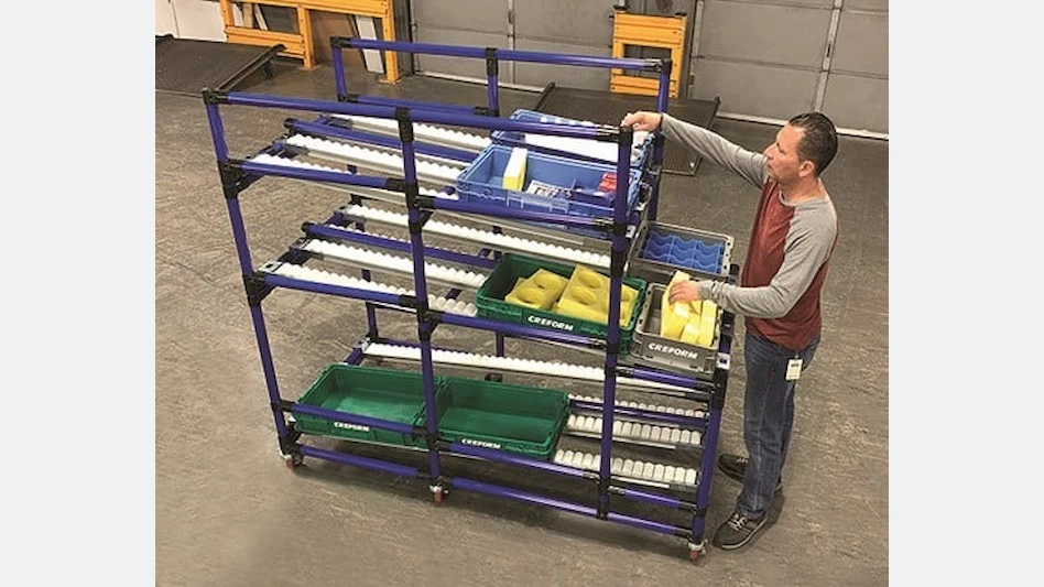 Creform's heavy-duty mobile flow rack - EV Design & Manufacturing