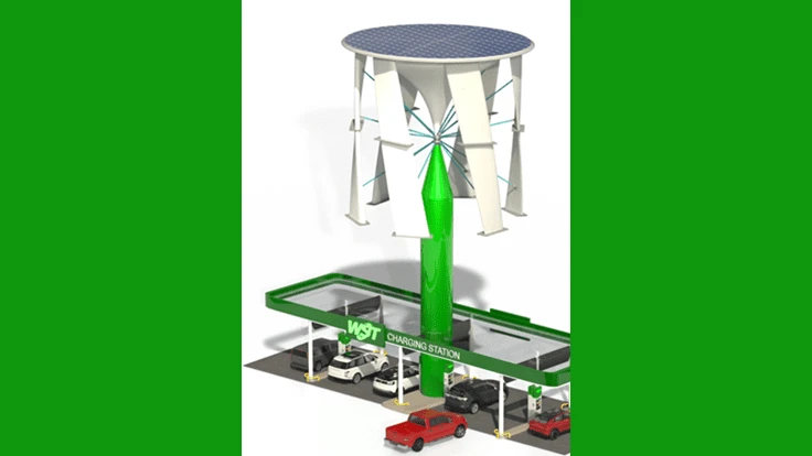 Change Wind Corporation has developed and validated the Wind & Solar Tower (WST), the world’s only generator that combines both wind and sun to produce pollution-free electricity for the rapidly expanding electric vehicle market.
