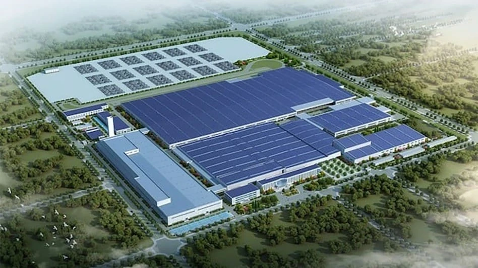 Overhead view of rendering of Dongfeng Honda's new EV plant