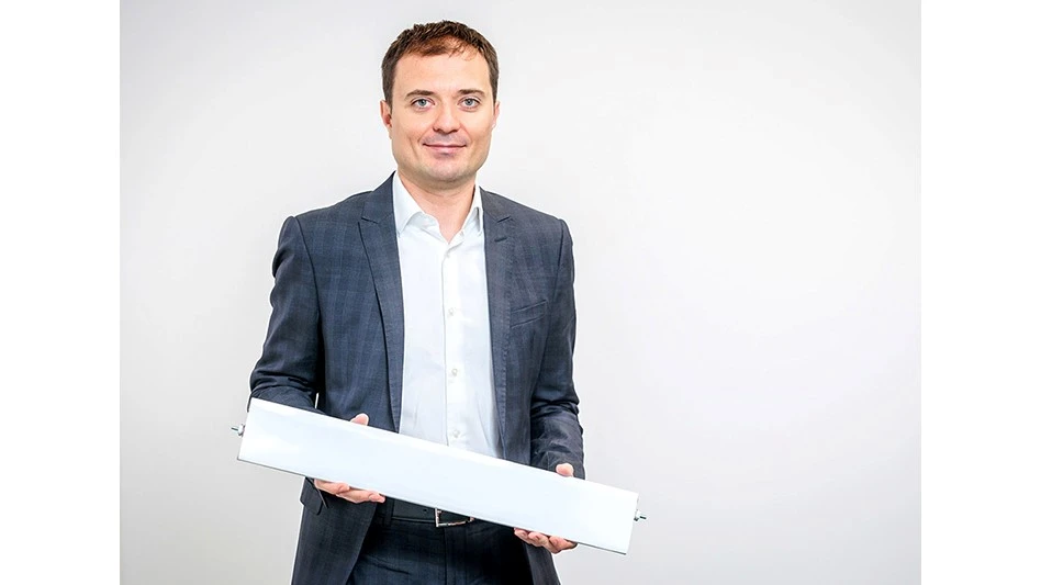 Nemanja Mikac, CEO of ElevenEs with the LFP battery cell