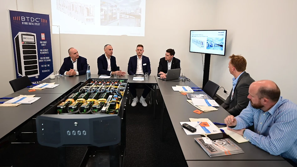 At a press conference, Schuler, Sovema and Bitrode presented solutions for manufacturing and testing battery cells.