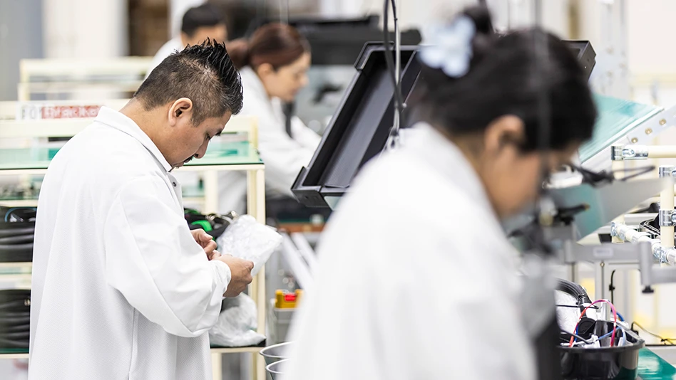 LG workers assemble level 2 EV chargers at the company’s first U.S. EV charger factory on Friday, Jan. 12, 2024, in Fort Worth, TX.