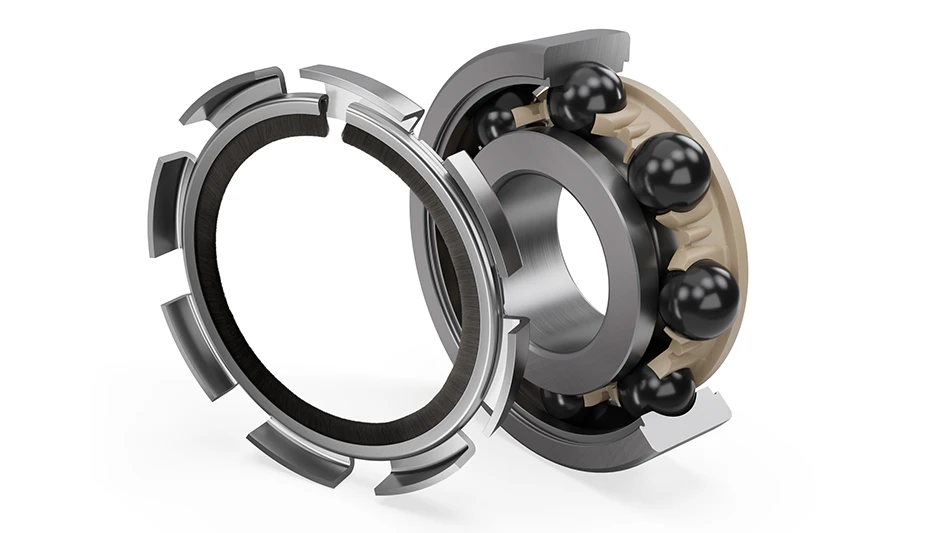 Hybrid bearing and conductive brush