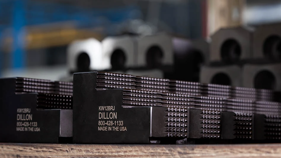 Dillon Manufacturing’s reversible hard jaws can decrease the time and cost of tool setups.