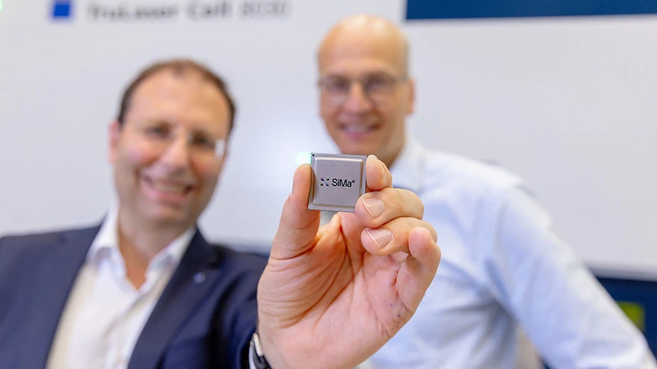 Richard Bannmüller and Harald Kröger with SiMa.ai Chip