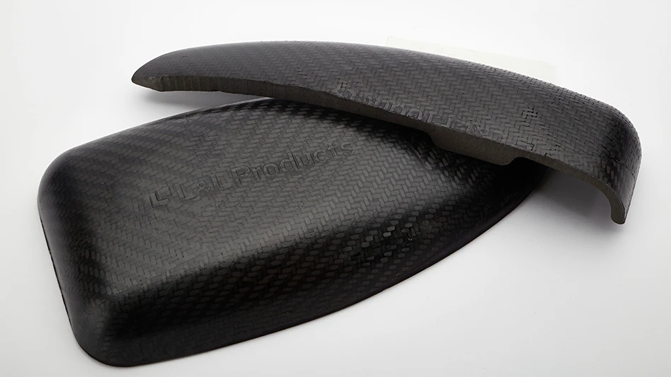 Two components made from black foam material