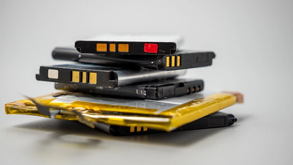 A stack of lithium batteries