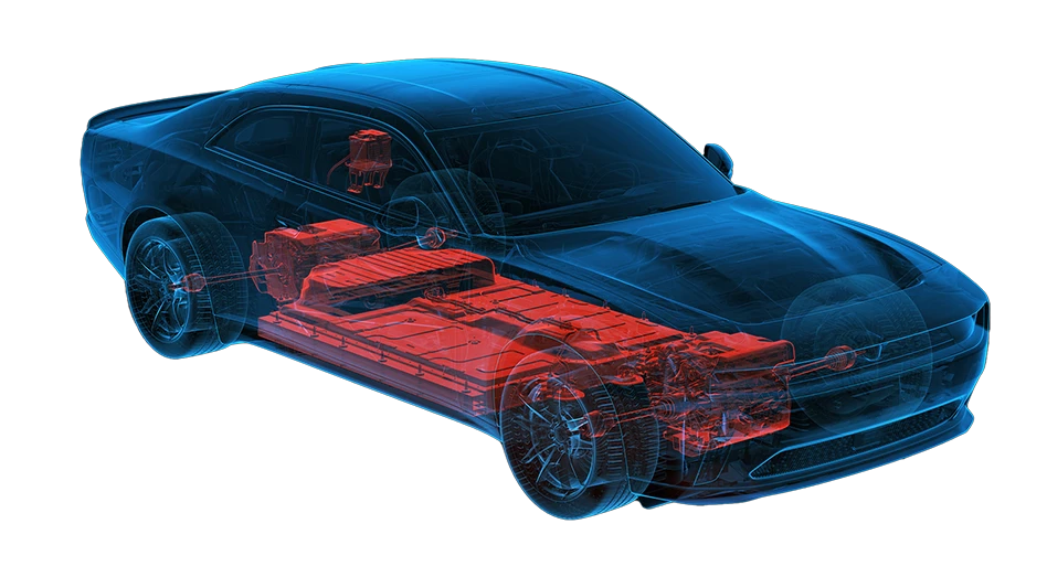 A computer rendering of an electric vehicle