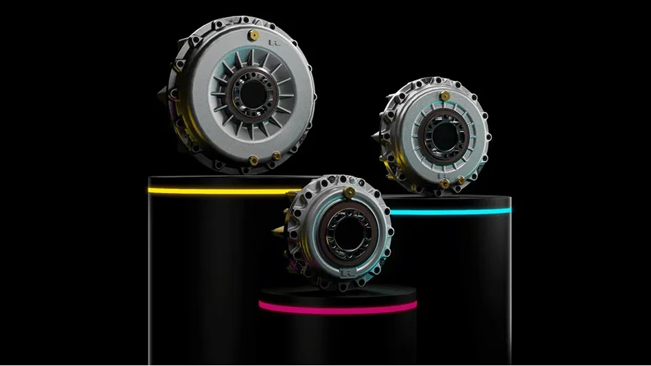 Gears sit on top of cylinders