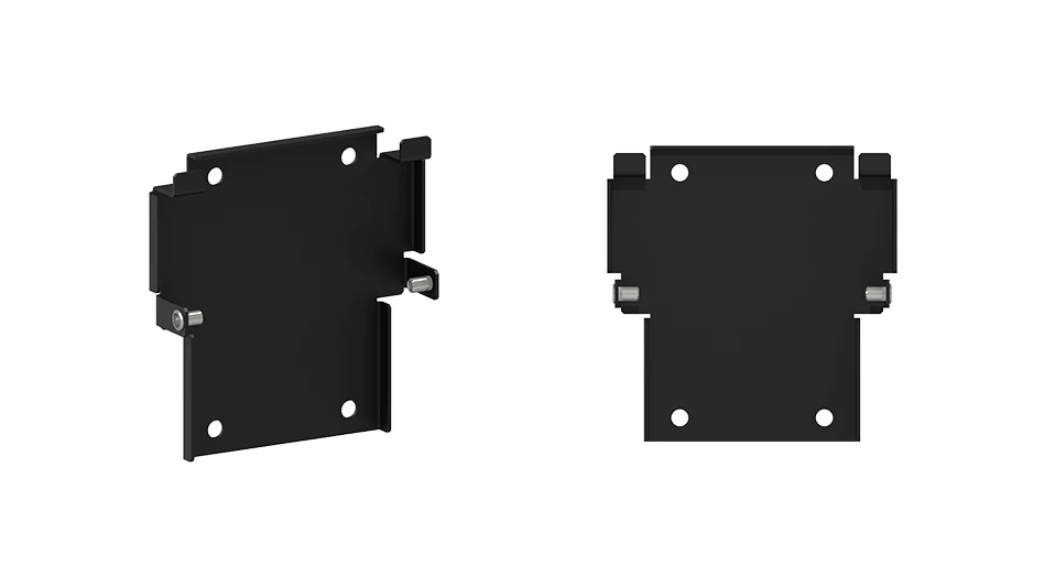 A rendering of two black brackets