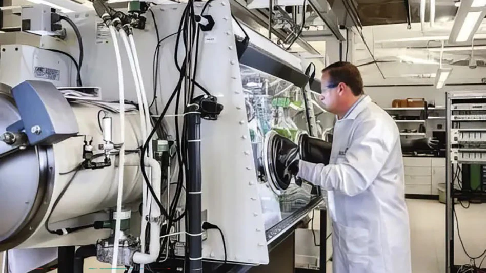 A person working in a lab