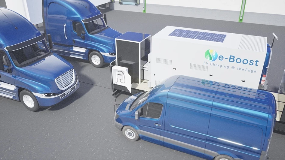 Several trucks and vans