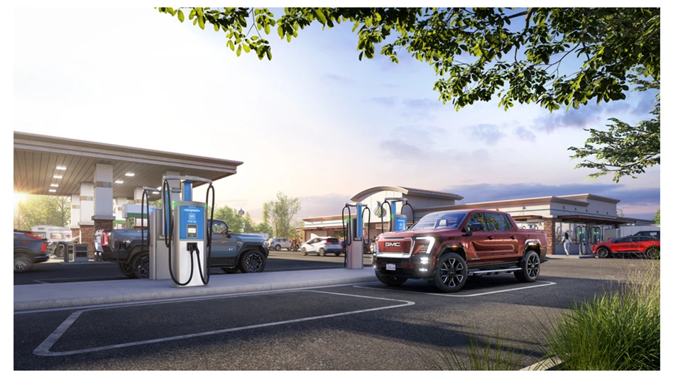 Cars parked at charging stations