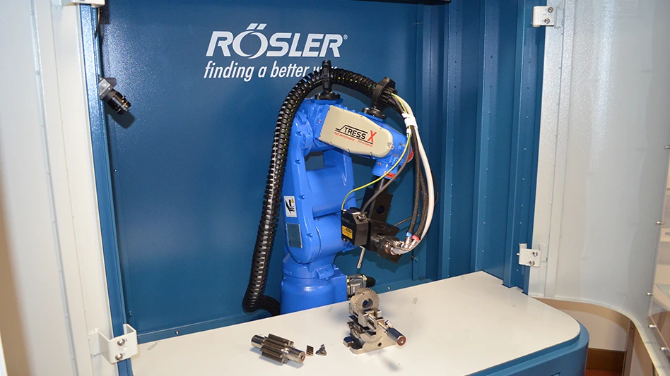 A piece of blue machinery