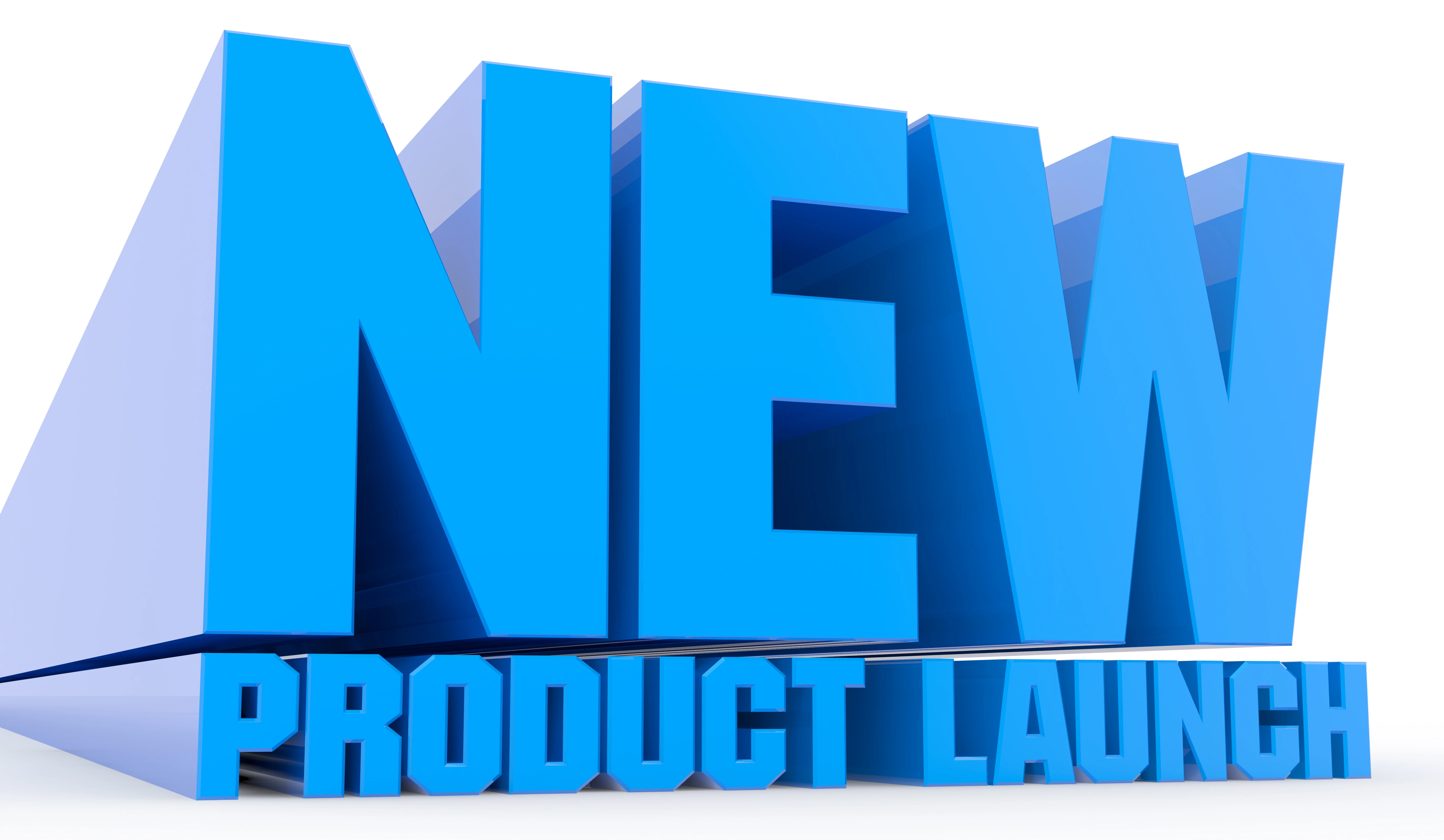 Blue text reading New Product Launch