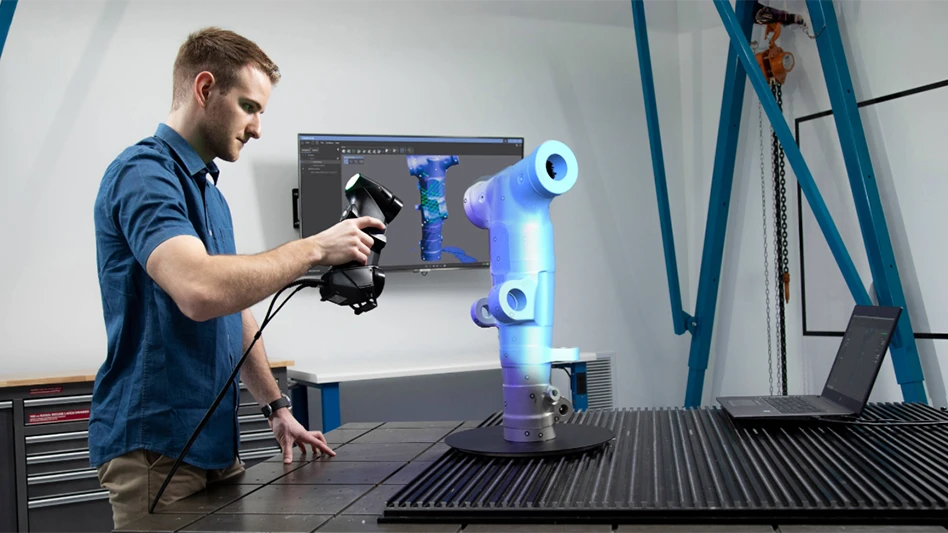 A person 3D scan an object