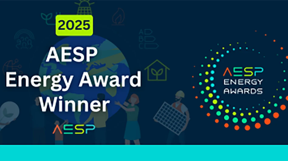Text on blue background reading 2025 AESP Energy Award Winner