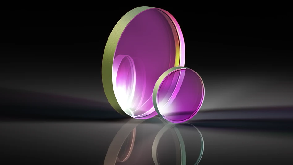 Purple mirrors against a black background