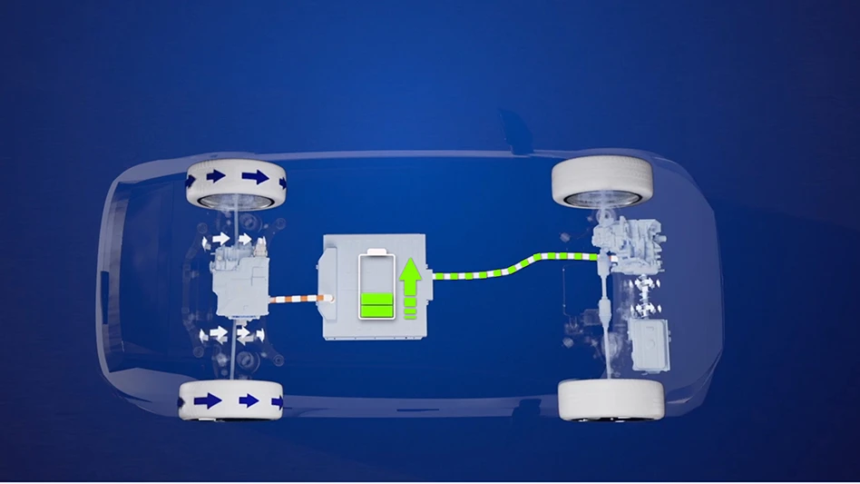 Diagram of a car on a blue background