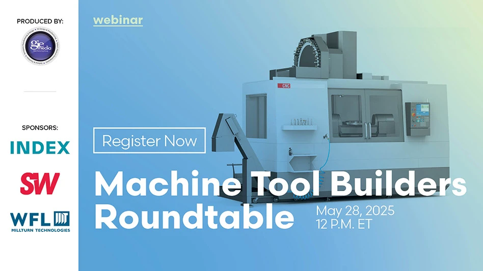 Text reading Machine Tool Builders Roundtable over an image of a machine