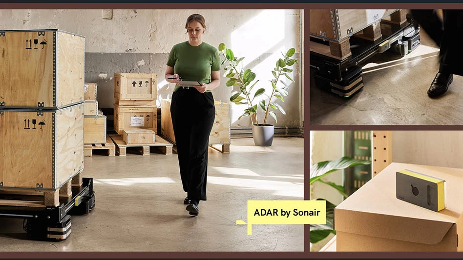 A collage of images depicting a sensor in use