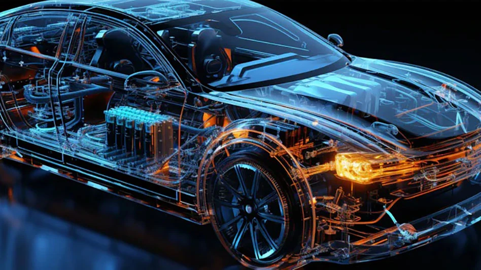 Rendering of an electric vehicle