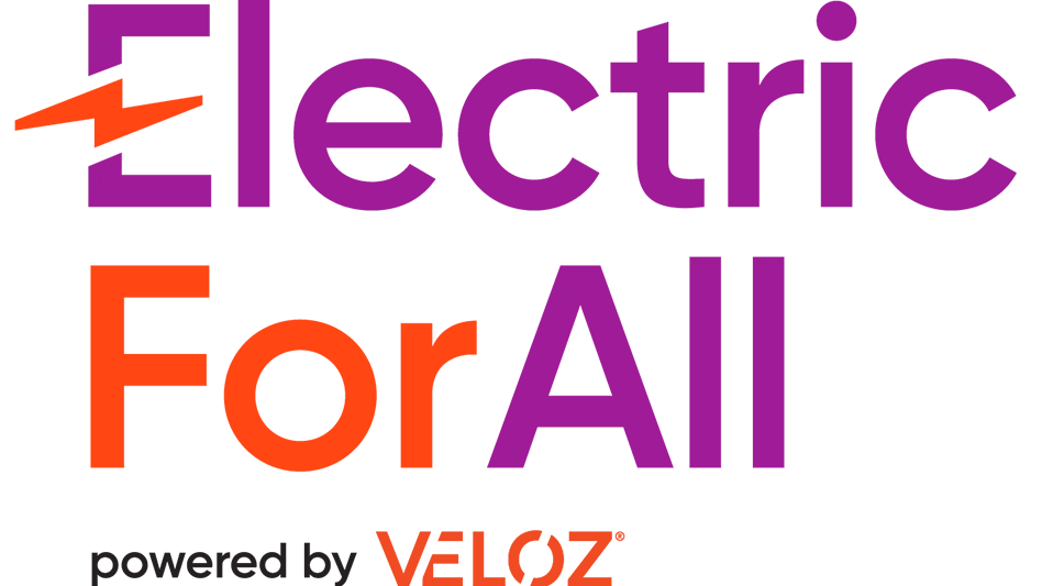 Text reading Electric for All powered by Veloz