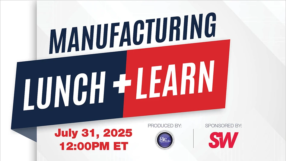 Text reading Manufacturing Lunch + Learn