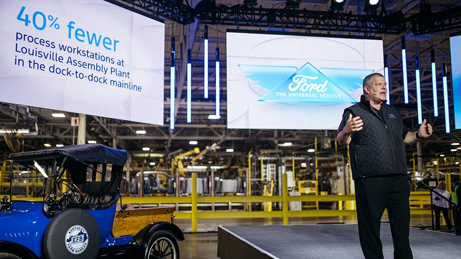 A person speaking from a stage