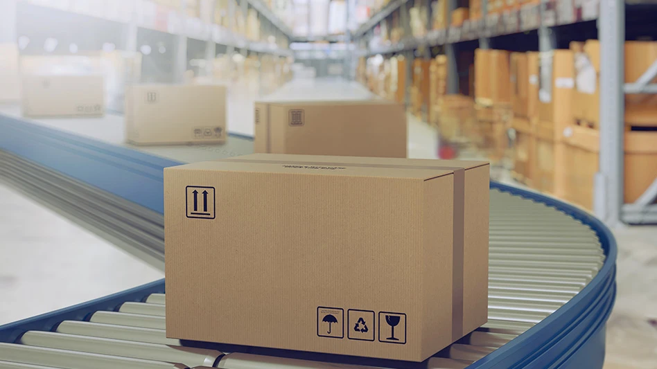 Boxes on a conveyor belt