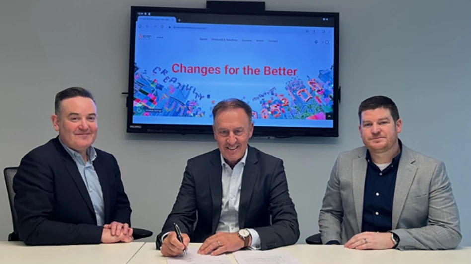 Three people sitting at a table
