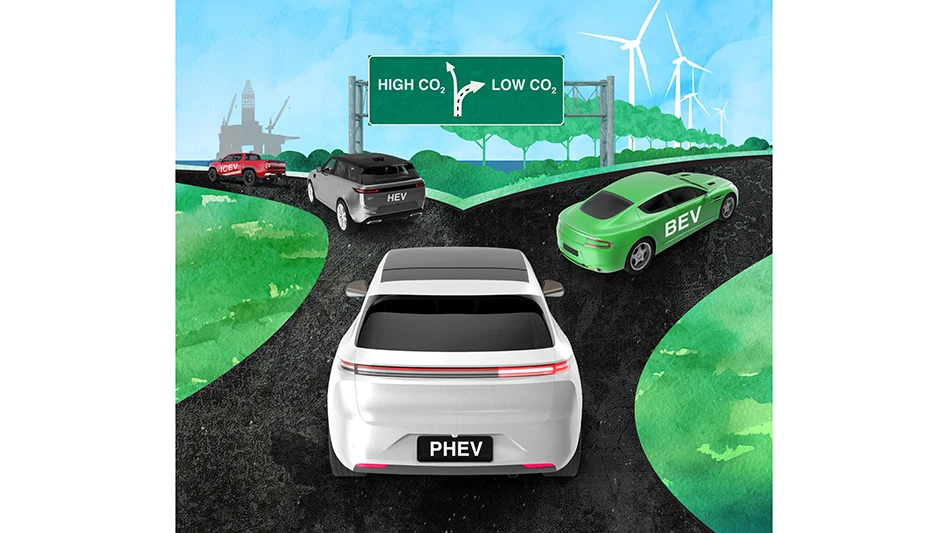 A diagram showing emissions of different types of vehicles