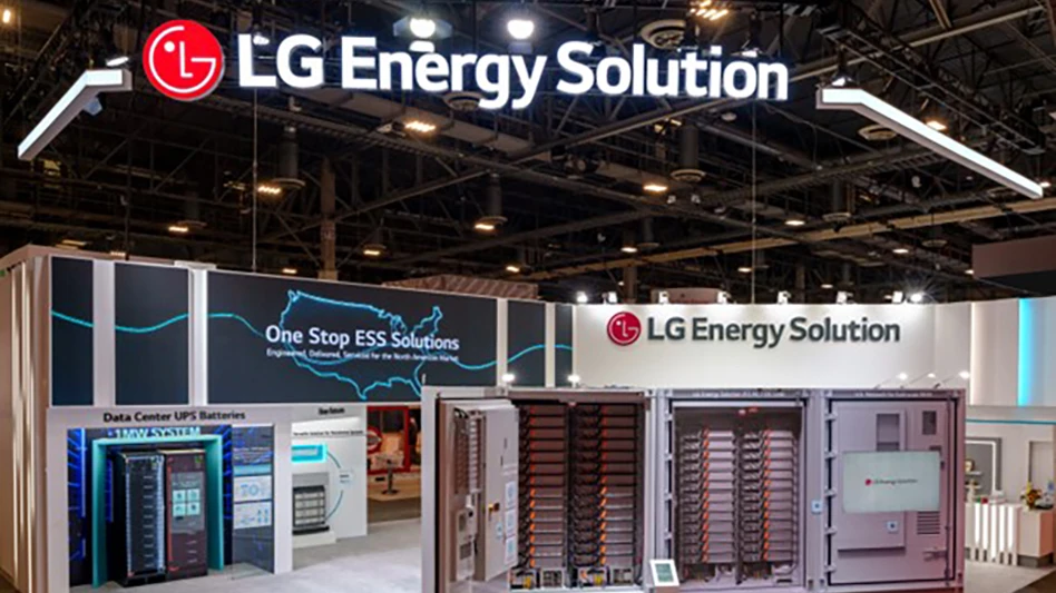 A trade show booth reading LG Energy Solution