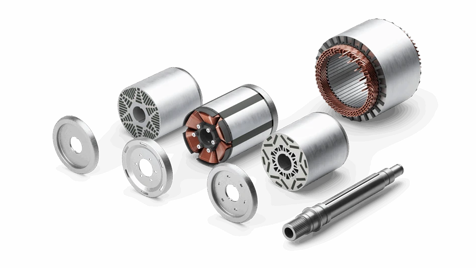 A series of small metal parts