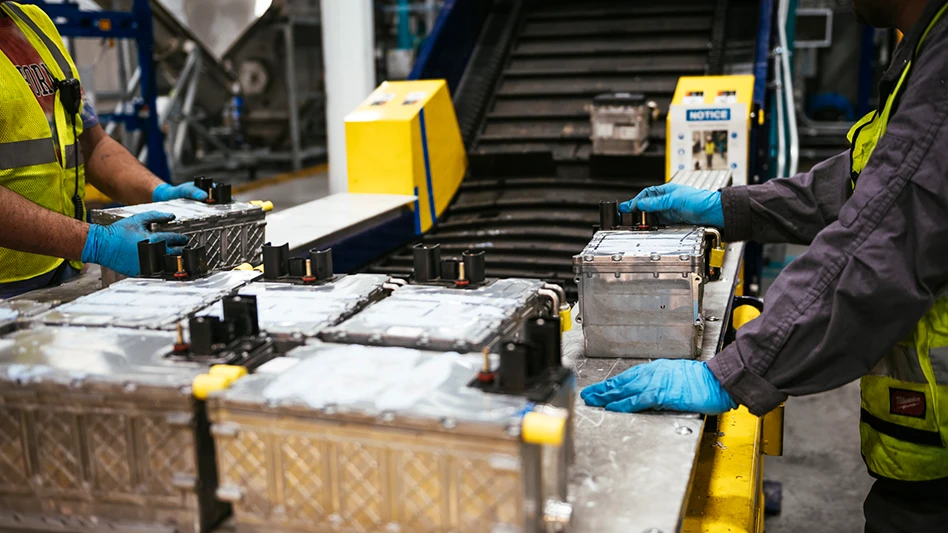 A battery recycling line